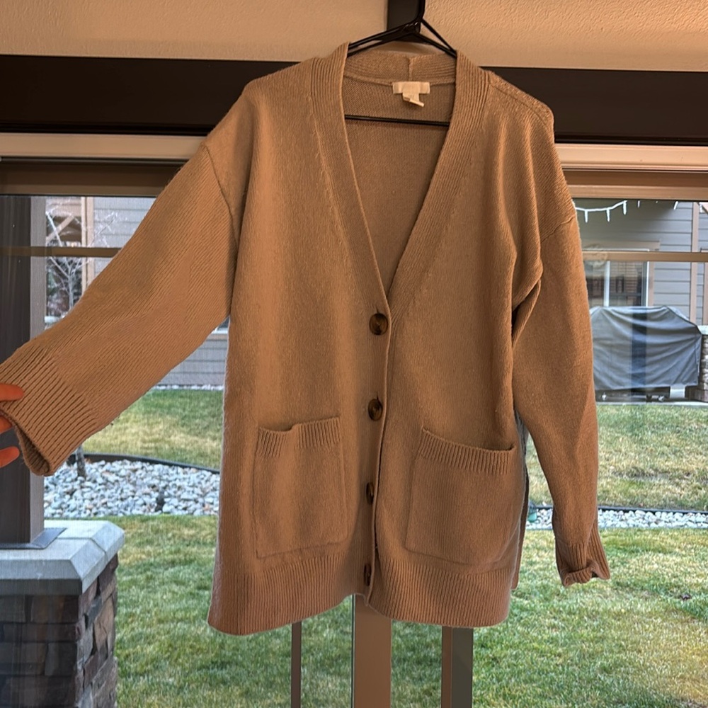 H&M Beige Oversized Cardigan Size S